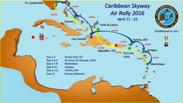 Map Caribbean Air Rally 2016